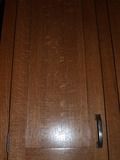 Cabinet door, Quarter Sawn Oak, SW fruitwood stain, hardware from Van Dyke's